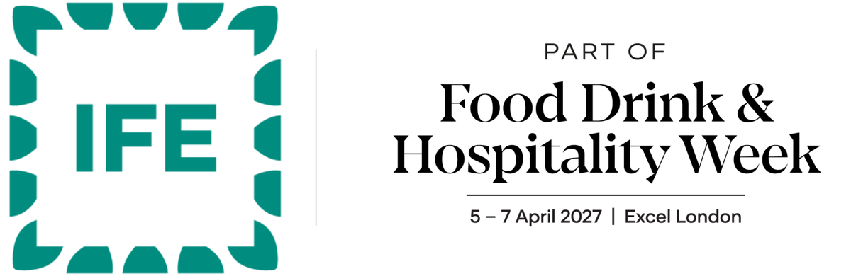 IFE – International Food & Drink Event 2027 event artwork or documented organiser image; may show an earlier edition