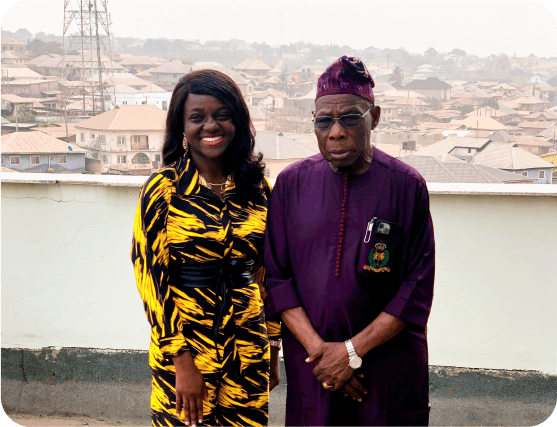 Ijidolapo S. Ijiwoye and Chief Olusegun Obasanjo together outdoors